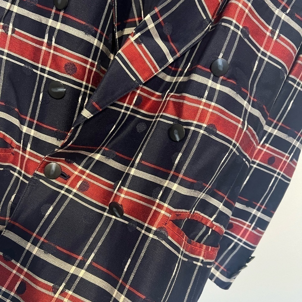 Michii Moon for Sanyo Plaid Polka Dot Blazer 12 - Picture 2 of 6